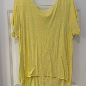 BKE Yellow Asymmetrical Short Sleeve T-Shirt